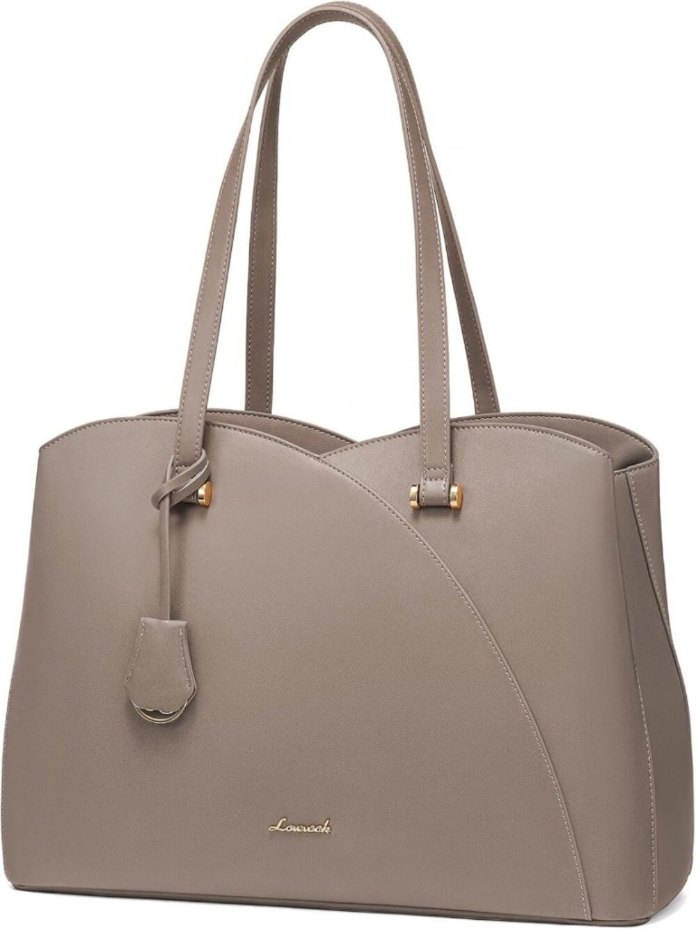 Stylish Teacher Tote Bag for Women, 17.3" Laptop Work Bag, Large Leather